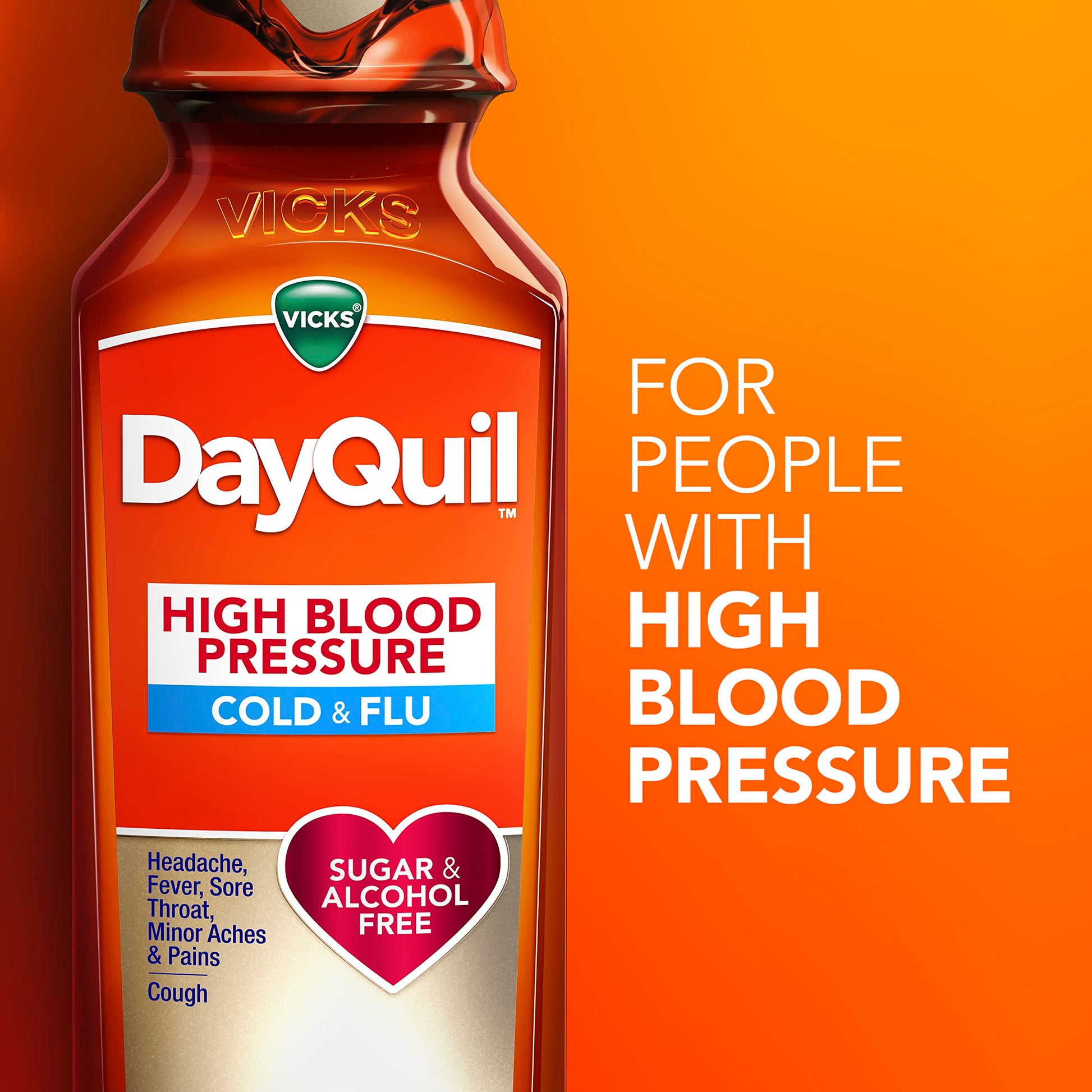 VICKS DayQuil & NyQuil High Blood Pressure Cold & Flu Relief Liquid Medicine Co-Pack, Powerful Multi-Symptom Daytime & Nighttime Relief for Cold, Cough, and Flu Symptoms, Sugar & Alcohol Free, 2x8oz Vicks buy supplements Au