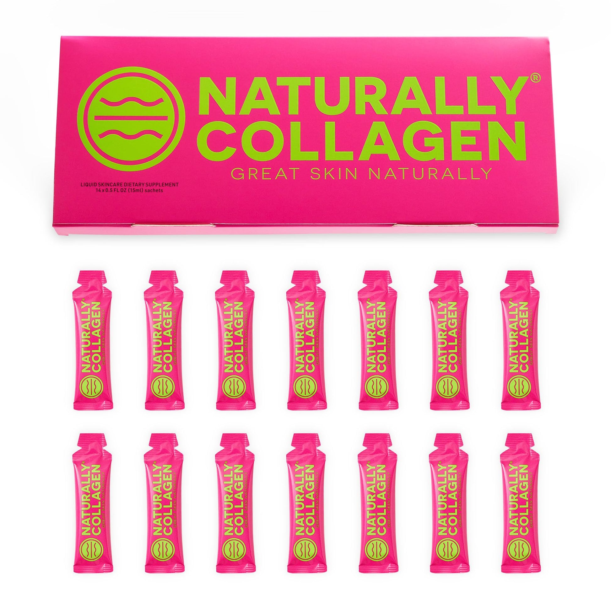 Naturally Collagen - Premium Hydrolyzed Liquid Marine Collagen Supplement - 8000mg of Collagen per Sachet Plus 180mg VIT C - Natural Tropical Fruit Flavour - 14 Sachets per Box Naturally Collagen buy supplements Au