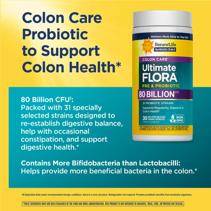 Renew Life Extra Care Digestive Probiotic 50 Billion CFU | 90 Vegetarian Capsules | Supports Digestive, Immune & Respiratory Health | Dairy, Soy and Gluten Free Supplement