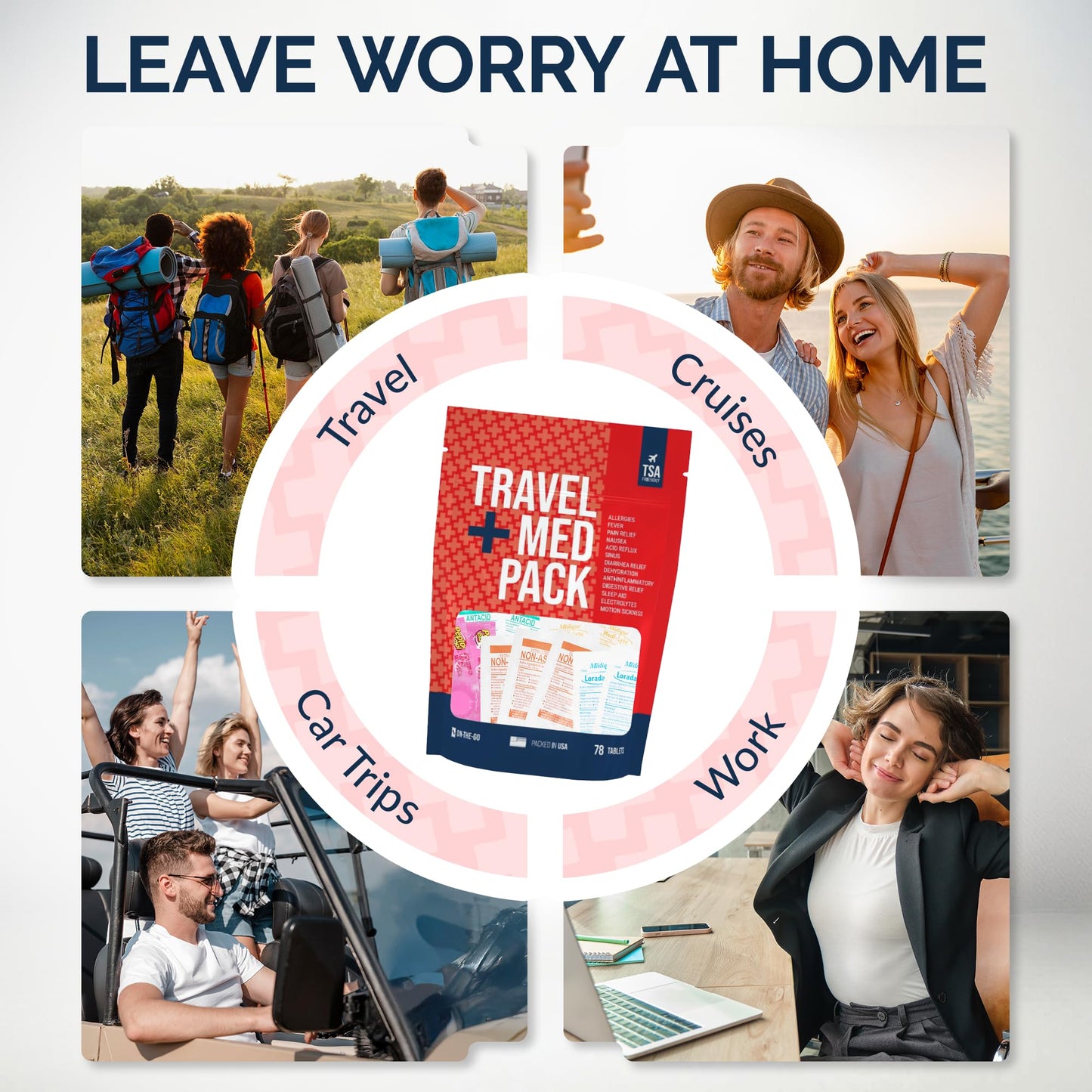 Travel Medicine Kit - 78-Piece TSA-Friendly Med Pack for Flights, Cruises & International Travel | Individually Wrapped Medication Essentials for Any Occasion Real Vitamins buy supplements Au