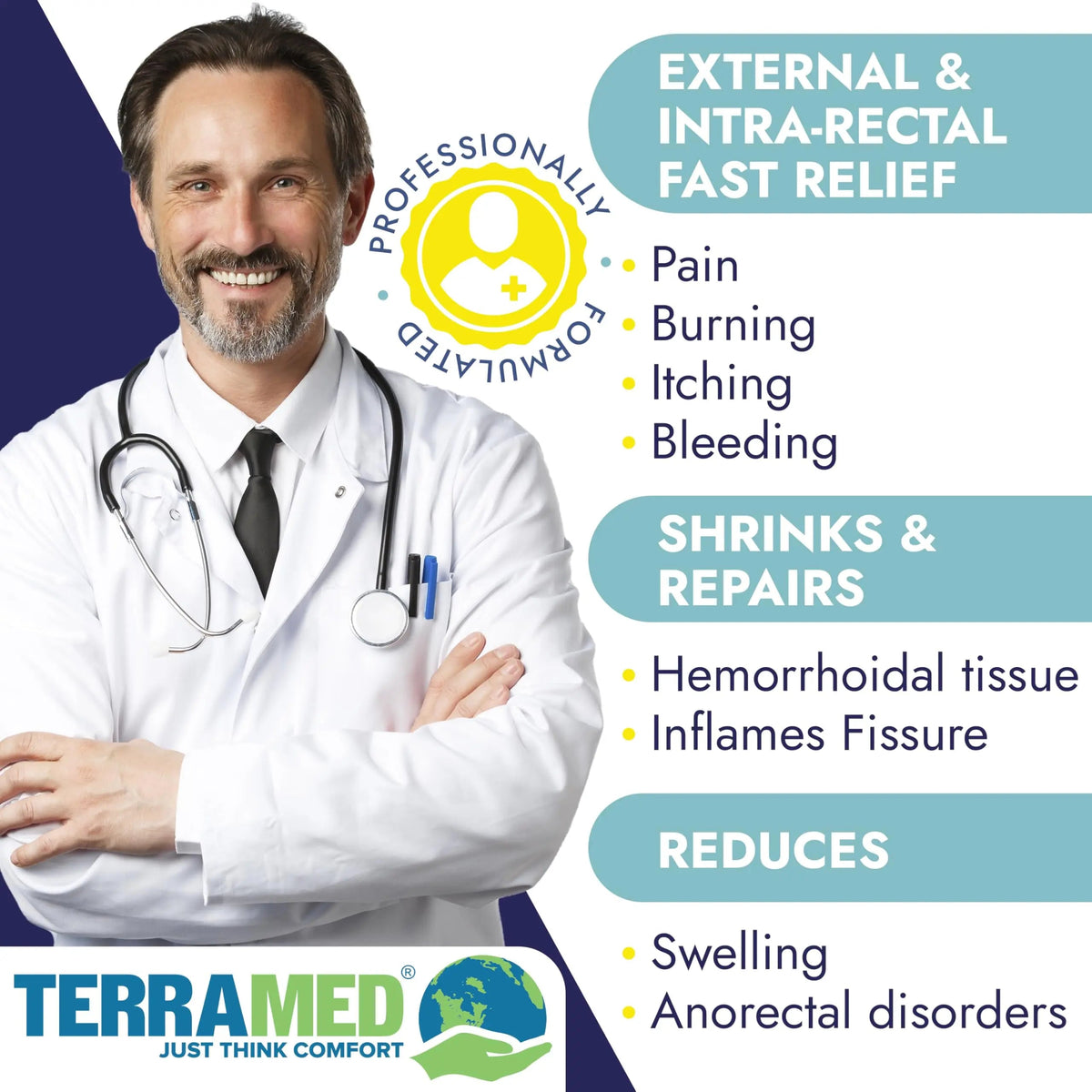 Hemorrhoid Treatment | Hemorrhoid Ointment | Hemorrhoid & Fissure Ointment | 7 Pre-Filled Applicators | Fast & Effective Relief | Reduces Swelling, Itching & Discomfort | Advanced Formula Terramed Just Think ComfortBuy Supplements Australia