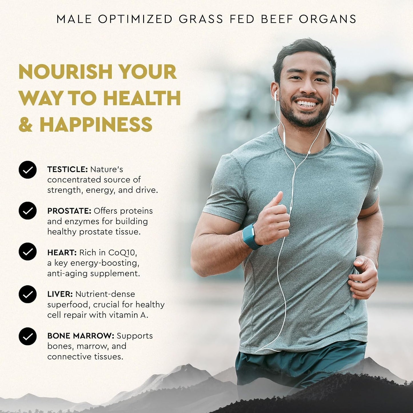 Ancestral Supplements MOFO & Vanilla Protein Bundle for Men – Supports Strength, Energy, Hormone Health & Recovery – Grass Fed Beef Organ Blend with 20g Protein, Gut Health Support & Organic Mushrooms