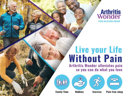 Arthritis Wonder Pain Relief Cream, 4 oz – Arthritis Pain Relief Cream for Hand, Knee, Foot and Wrist Joints – Fast-Acting, Deep Penetrating, Non-Greasy Formula with Natural Wogonin - 2 Pack