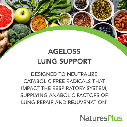 NaturesPlus AgeLoss Lung Support - 90 Capsules - Vegetarian, Gluten Free - 30 Servings NaturesPlus buy supplements Au
