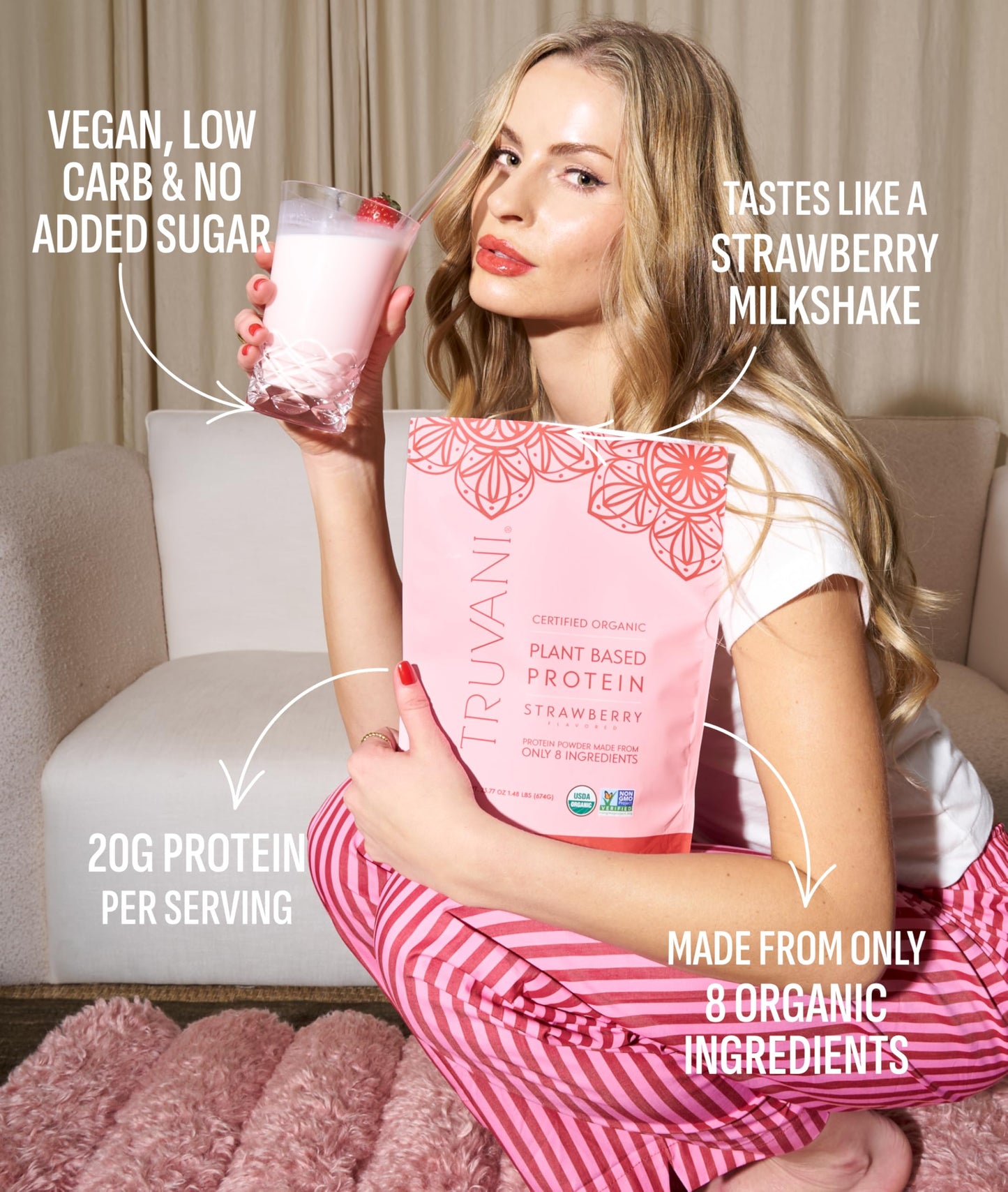 Truvani Organic Plant Based Protein Powder | Vanilla Chai | 10 Servings | Vegan | 20g Pea Protein | Keto | Gluten & Dairy Free | Low Carb | No Added Sugar