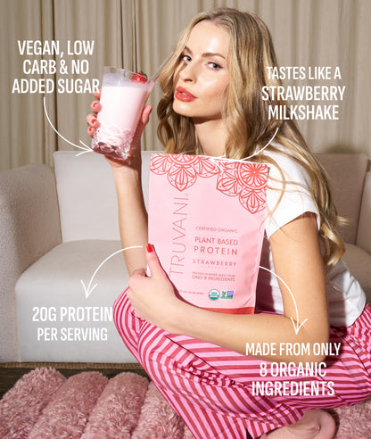 Truvani Organic Plant Based Protein Powder | Vanilla Chai | 10 Servings | Vegan | 20g Pea Protein | Keto | Gluten & Dairy Free | Low Carb | No Added Sugar