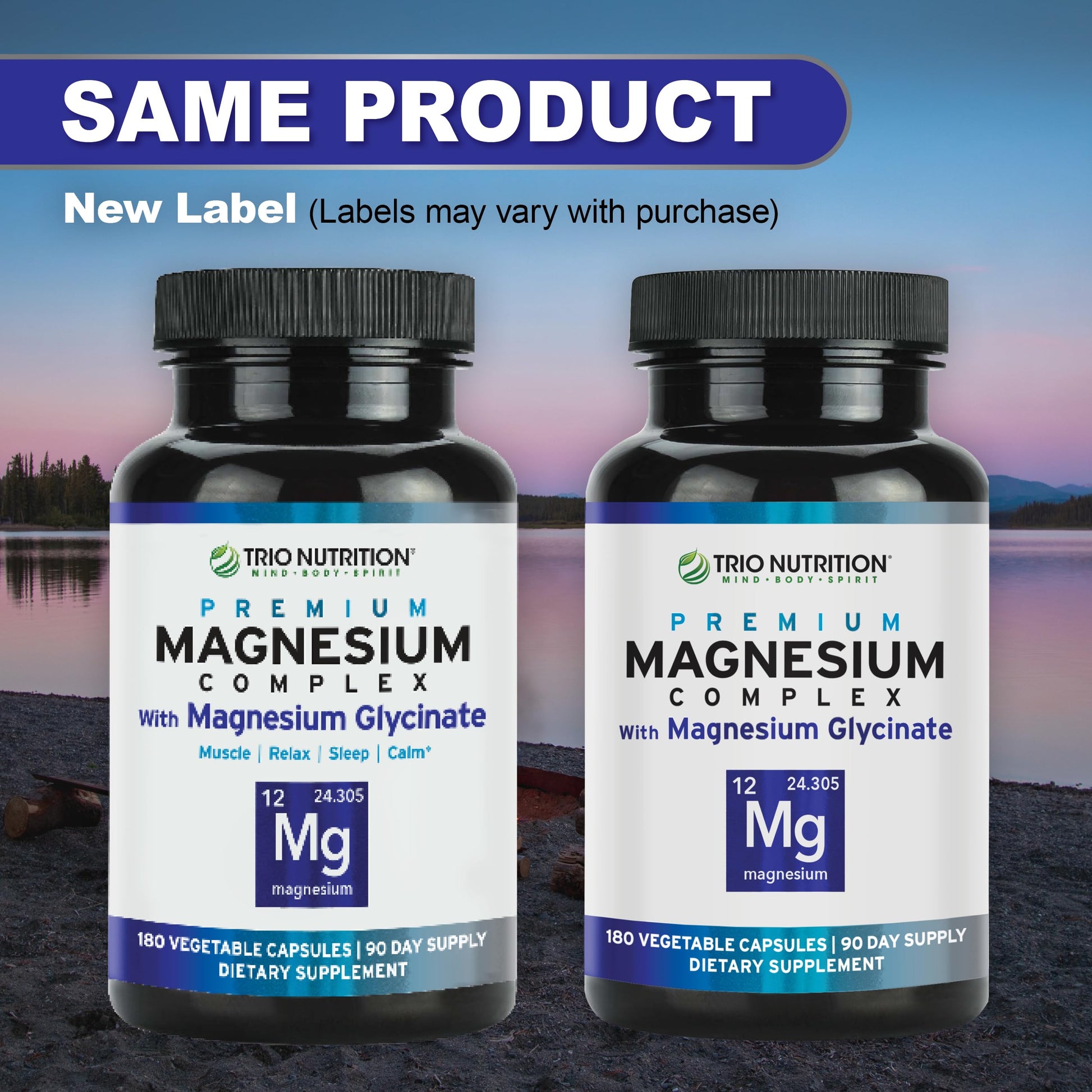 Trio Nutrition Magnesium Complex 90 Day Supply 420 mg | Natural Calm, Relax, Stress Relief, and Muscle Recovery |Magnesium Glycinate Supplement with Vitamin B6 for Rapid Absorption* TRIO NUTRITION buy supplements Au