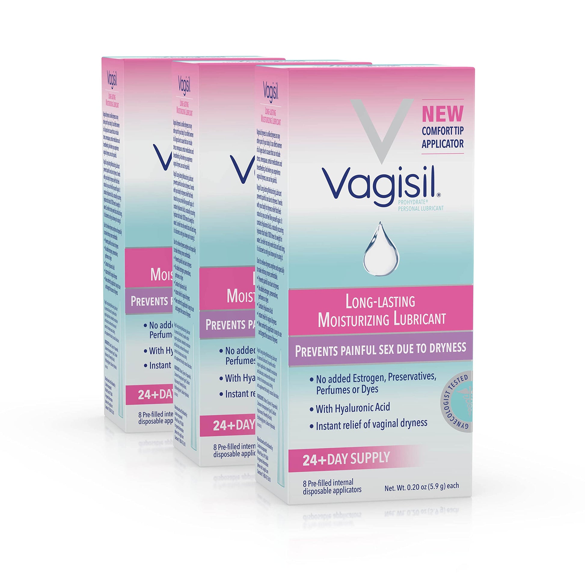 Vagisil Prohydrate Internal Vaginal Moisturizer, Gel & Lubricant for Women, Gynecologist Tested, 8 Count, Pack of 3 (24 Total Applicators) Vagisil buy supplements Au