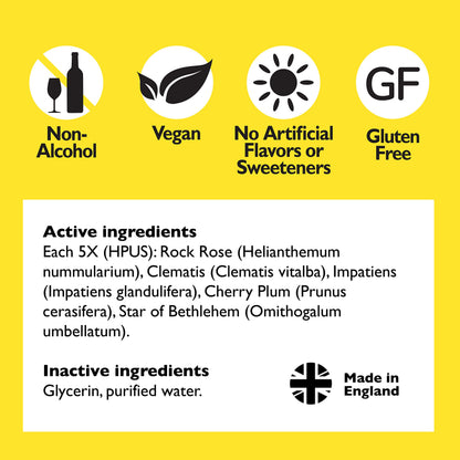 RESCUE Bach Remedy Dropper 20mL, Natural Stress Relief, Homeopathic Flower Essence, Vegan, Gluten & Sugar-Free, Non-Habit Forming (Non-Alcohol Formula)