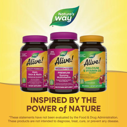 Nature’s Way Alive! Women’s 50+ Premium Gummy Multivitamin, Supports Healthy Heart, Brain & Bones*, B-Vitamins Nature's Way