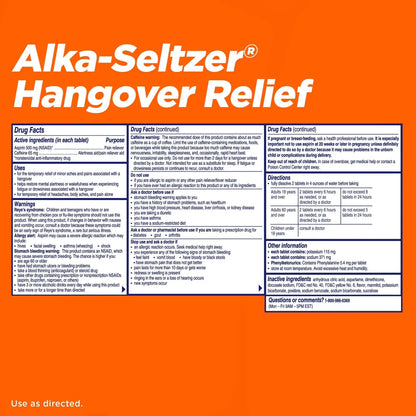 Alka-Seltzer Hangover Relief Tablets, Fast Relief Starts In About 15 Minutes for Headaches, Body Aches & Mental Fatigue, Bachelorette & Bachelor Party Packs 60 Count (3 Boxes, 20 Tablets Each) Alka-SeltzerBuy Supplements Australia