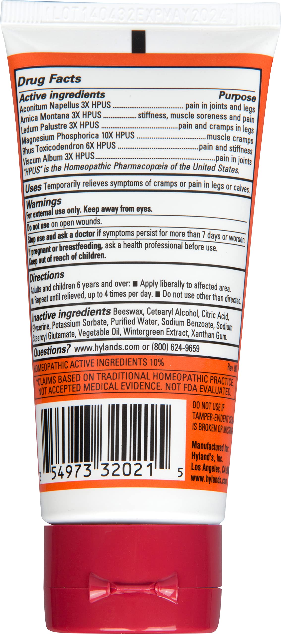 Hyland's Leg Cramps Ointment, Arnica Gel Leg Cramp Relief, 2.5 oz (Pack of 3) Hyland'sBuy Supplements Australia