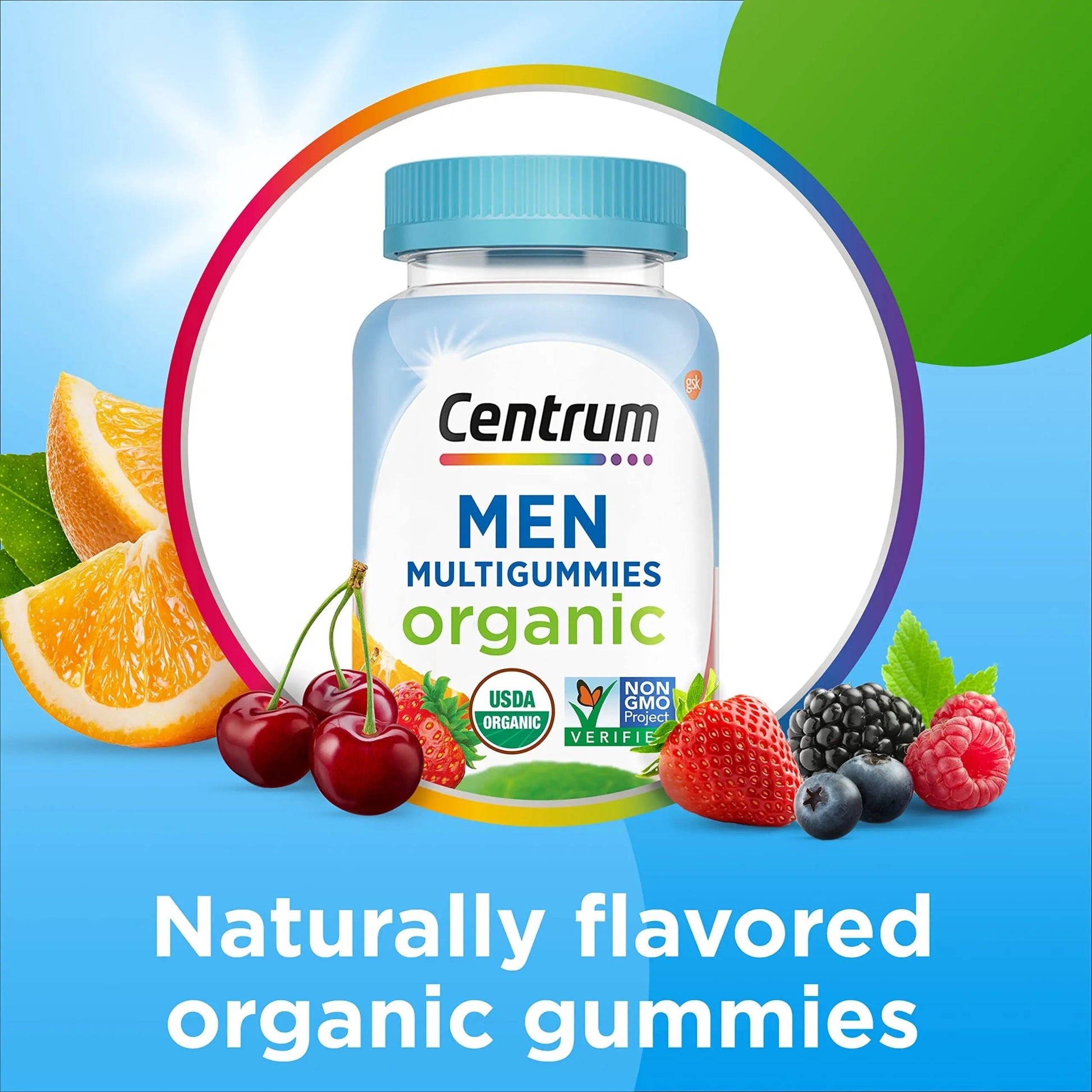 Centrum Men's Organic Multigummies, Men's Multivitamin Gummies, Organic Multivitamin for Men with Essential Nutrients Centrum