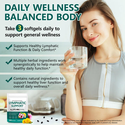 Lymphatic Drainage Supplements, 240 Softgels, Lymph System Support Supplement for Women & Men, 21-in-1 Herbal Blend with Echinacea, Burdock Root, Dandelion, Turmeric for Fluid Balance & Immune Support MXCZBSM buy supplements Au