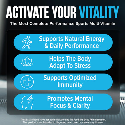 Nutrex Research Vitadapt Complete Sports Multivitamin for Men - 24 Vitamins, KSM-66 Ashwagandha and Minerals for Athletes - Mens Multivitamin (90 Capsules) Nutrex Research buy supplements Au