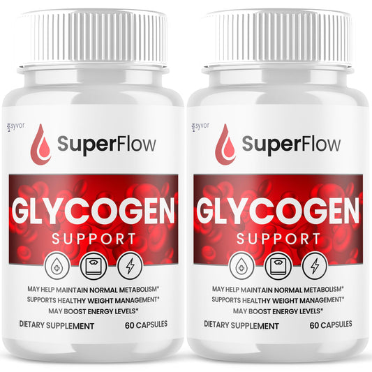 (2 Pack) Super Flow Glycogen Support, Official SuperFlow Advanced Formula Glyco Optimizer Capsules, All Natural Super Flow Pills, Daily Wellness Supplement to Support Healthy Balance (120 Capsules) SyvorBuy Supplements Australia