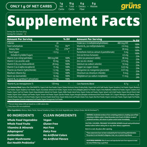 Gruns Sugar-Free Super Greens Gummies, Multivitamin Superfood Gummy Bears, Spirulina, Chlorella, Prebiotics & Fiber gummies for Digestive Health, Adaptogens Supplement, 20 Vitamins & Minerals, 10 pack GrünsBuy Supplements Australia
