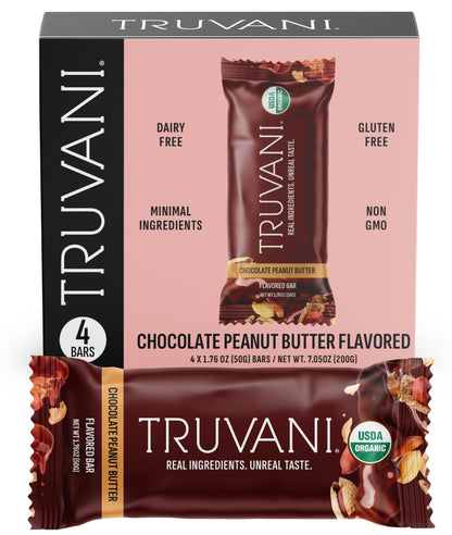 Truvani Plant Based Snack Bars | Variety | 12 Pack | Vegan | 5-8g Protein | USDA Organic and Vegan | Dairy, Soy, and Gluten Free | Individually Wrapped