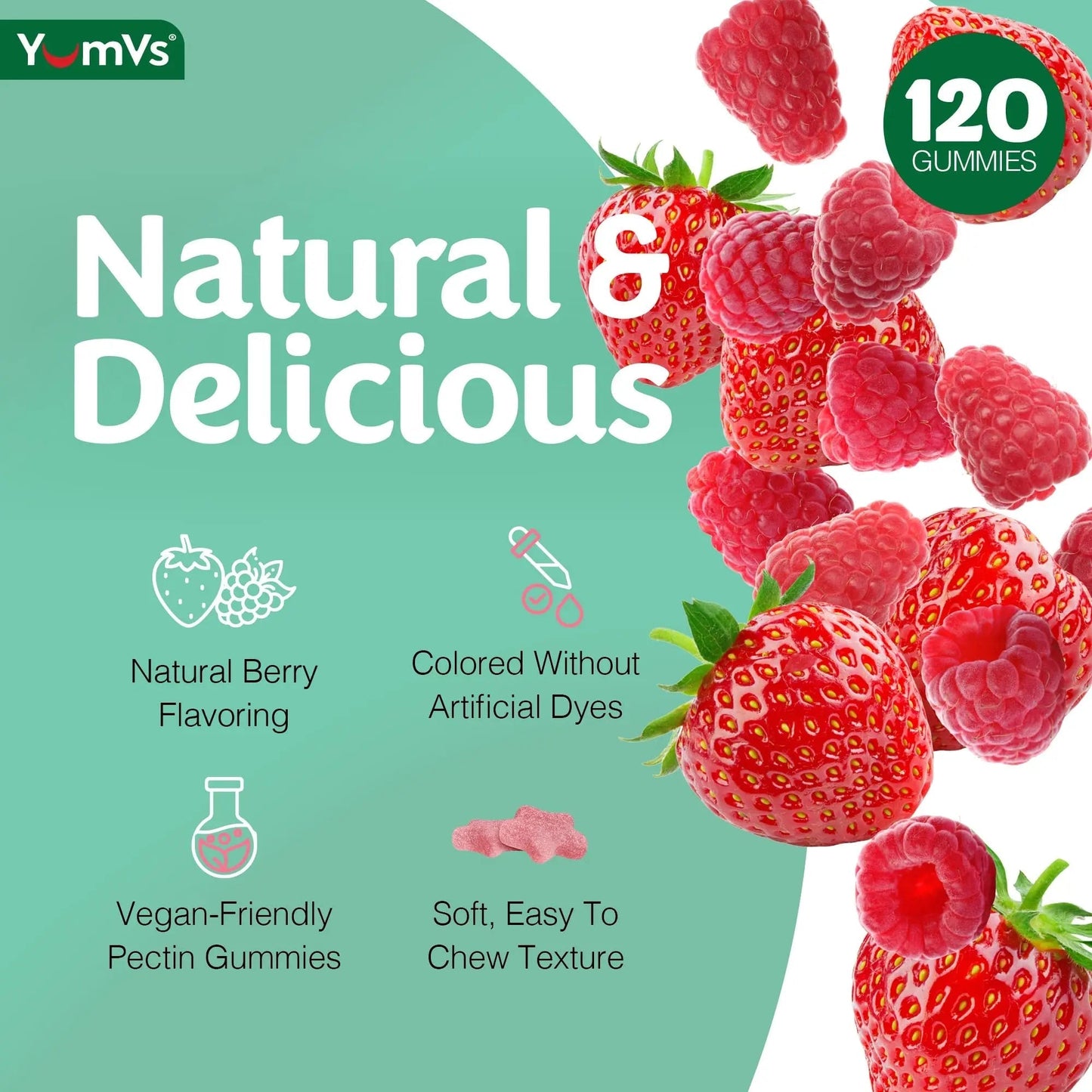 Multivitamin Gummies for Adults, Daily Gummy Vitamin for Women & Men, Immune Support Multivitamin Supplement YUM-V'S