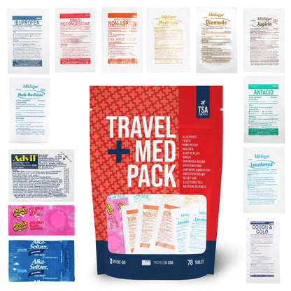 Travel Medicine Kit - 78-Piece TSA-Friendly Med Pack for Flights, Cruises & International Travel | Individually Wrapped Medication Essentials for Any Occasion Real Vitamins buy supplements Au