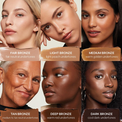 Saie Sun Melt Duo - The Big Brush - Soft, Multi-Use Liquid + Cream Makeup Brush With Synthetic Bristles Bundled With Sun Melt Bronzer in Tan Bronze - Buildable Cream Contour with Velvet Finish (1 oz) SaieBuy Supplements Australia