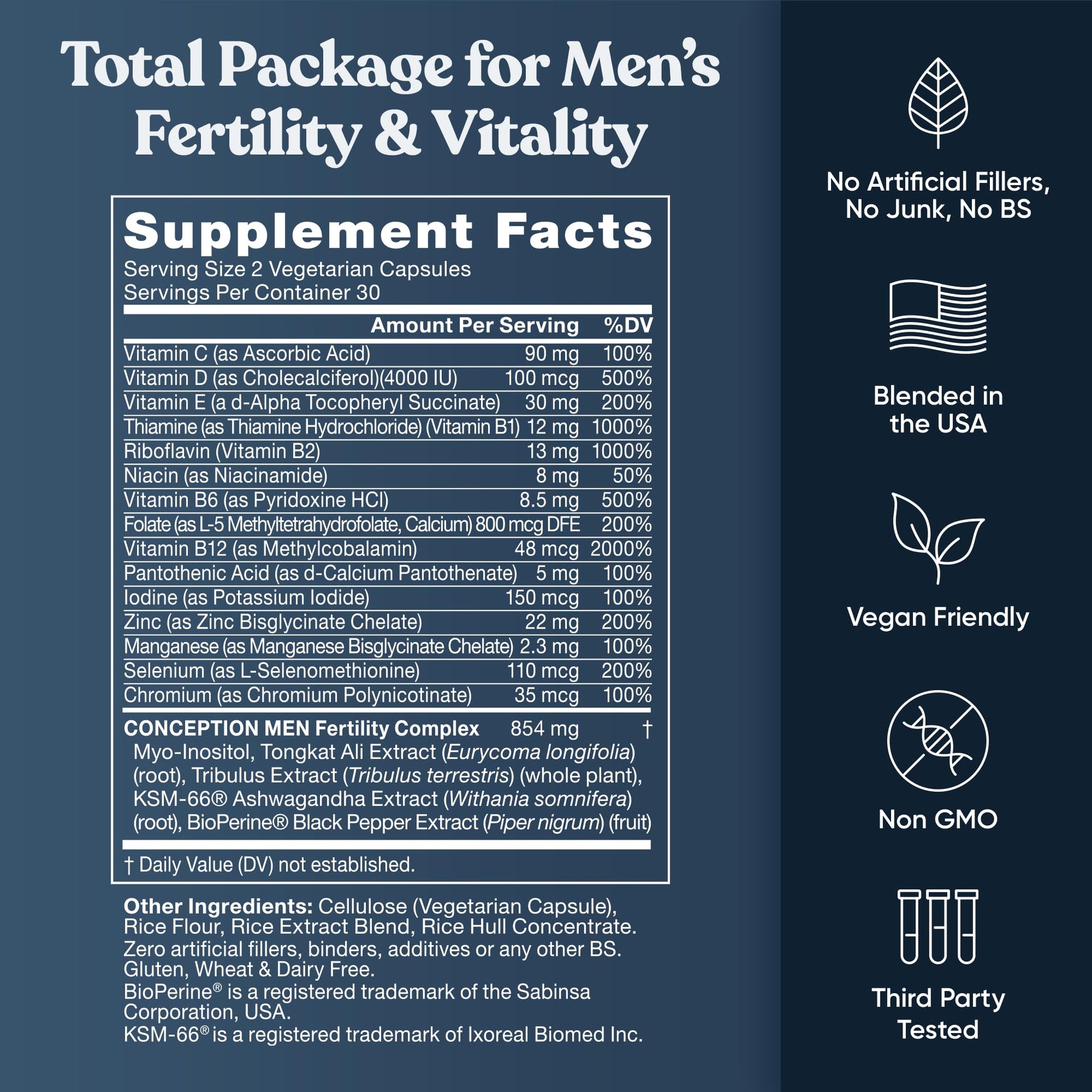 Conception for Him and Vital Liver Bundle - Male Fertility Booster & Prenatal Supplement + 9-in-1 Liver Support Eu Natural buy supplements Au