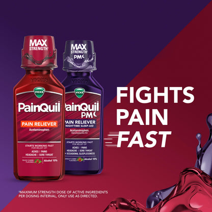 Vicks PainQuil & PainQuil PM Pain Relief Liquid, 1000mg Acetaminophen, 2x12 oz Vicks buy supplements Au