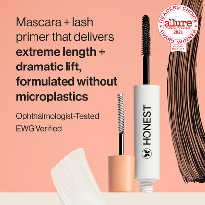 Honest Beauty 2-in-1 Extreme Length Clean Mascara + Lash Primer | Lengthening + Volumizing | Cruelty Free + Safe for Sensitive Eyes | Black, .27 fl oz Honest BeautyBuy Supplements Australia