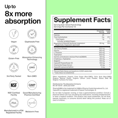 The Absorption Company Sleep Aid Powder - Calming Drink Mix Packets - 7PK