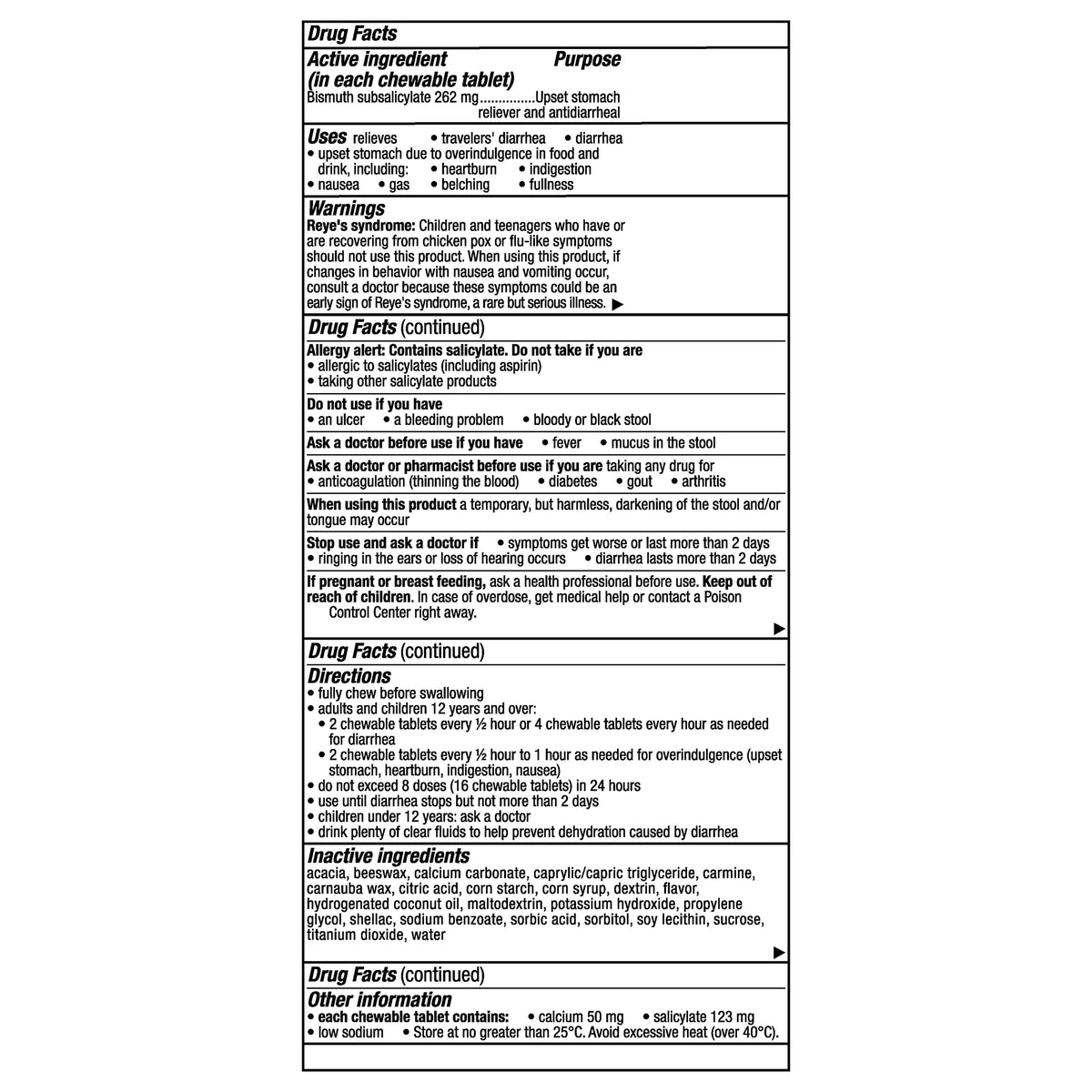 Pepto Bismol Chews, Upset Stomach Relief, Nausea Relief, Heartburn Relief, Indigestion Relief, Anti Diarrhea Medication for Adults - 5 Symptom Fast Relief, 72 Chewable Tablets (3x24 ct) Pepto Bismol buy supplements Au