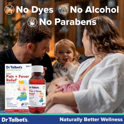 Dr. Talbot's Infant Pain and Fever Relief Liquid Medicine - 4 fl oz - 6+ Months - Grape Juice Flavor - No Alcohol, Dyes, or Parabens - Baby Essentials Dr. Talbot'sBuy Supplements Australia
