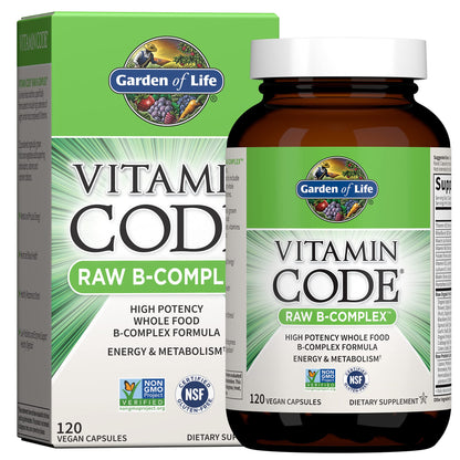 Garden of Life Vitamin B Complex, 120 Vegan Capsules, High Potency Vitamins for Energy & Metabolism with B6, Folate & B12 as Methylcobalamin Plus Probiotics Garden of Life buy supplements Au