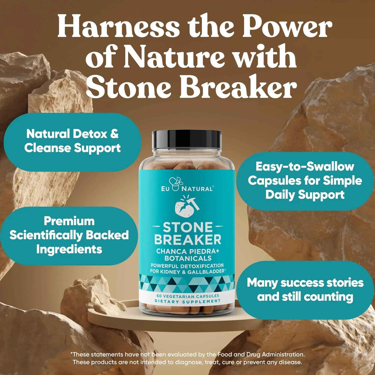 Chanca Piedra Stone Breaker - The Original Stone Breaking Formula with Celery Seed & Parsley - Supports Kidney, Gallbladder & Urinary Tract Cleansing to Help Flush Impurities - 60 Vegetarian Capsules