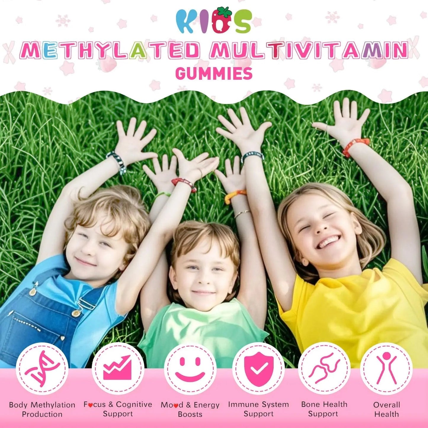 Elysx Kids Methylated Multivitamin Chewable Gummies, MTHFR Supplement with L Methylfolate, Magnesium, Biotin, Choline Elysx