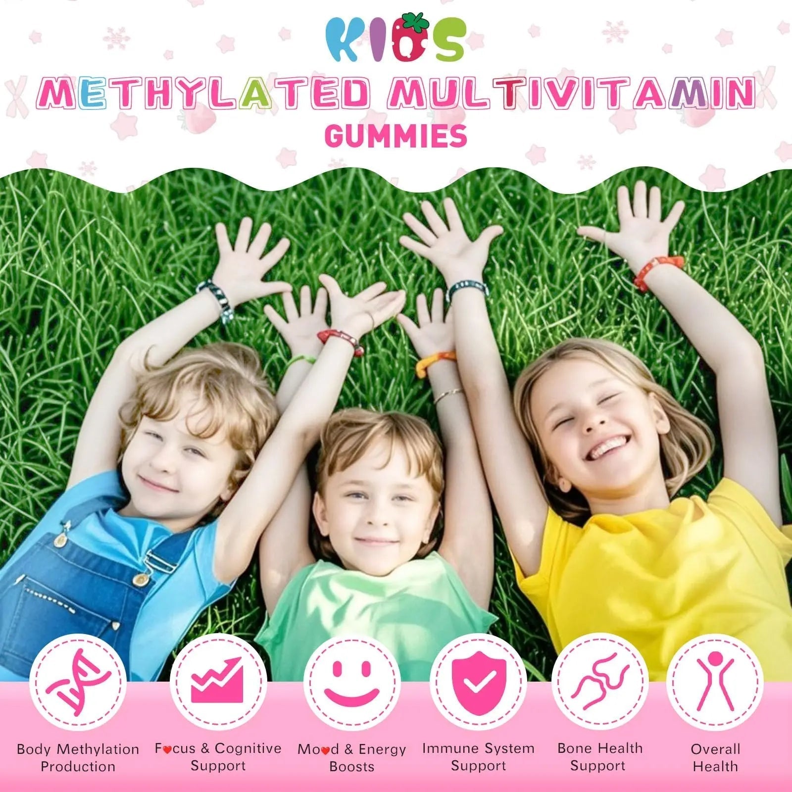 Elysx Kids Methylated Multivitamin Chewable Gummies, MTHFR Supplement with L Methylfolate, Magnesium, Biotin, Choline Elysx
