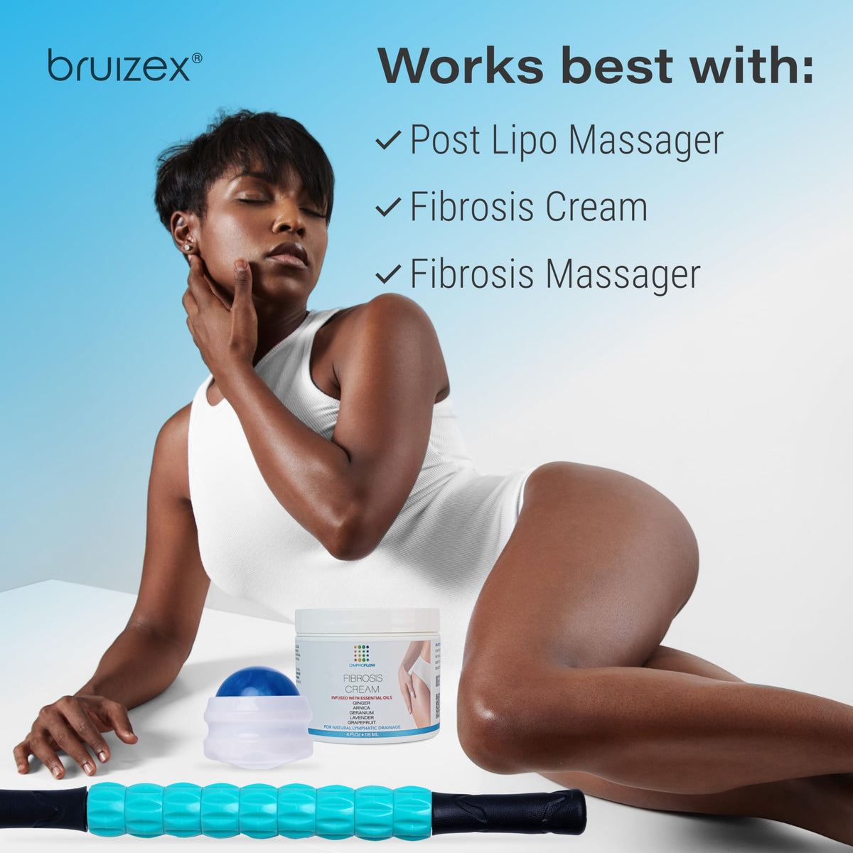 Bruizex Lymphatic Drainage Massage Oil with Arnica Oil & Coconut for Post Surgery Recovery & Lymphatic Drainage Massager, Liposuction, 360 Lipo, BBL, Tummy Tuck Procedure, Moisturizing Formula, 8.5 Oz Bruizex buy supplements Au