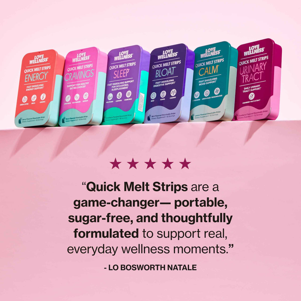 Love Wellness Urinary Tract* Quick Melt Strips - Fast-Dissolving UT Support with 36 mg PACs from Cranberry Fruit Extract - Promotes Urinary Health* - No Water Needed - Vegan and Sugar Free - 32 Strips