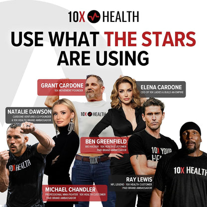 10X Health Focus Supplement - 60 Capsules | Brain Supplements for Memory and Focus: Rhodiola Rosea & Huperzine A, Memory Support, 60 Capsules, Non-GMO