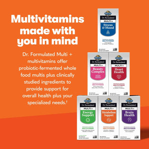 Garden of Life Dr. Formulated Multi+ Metabolism Support - Fermented Liposomal Multivitamin + Chromax, Capsimax, Berberine & Probiotics - 30 Capsules