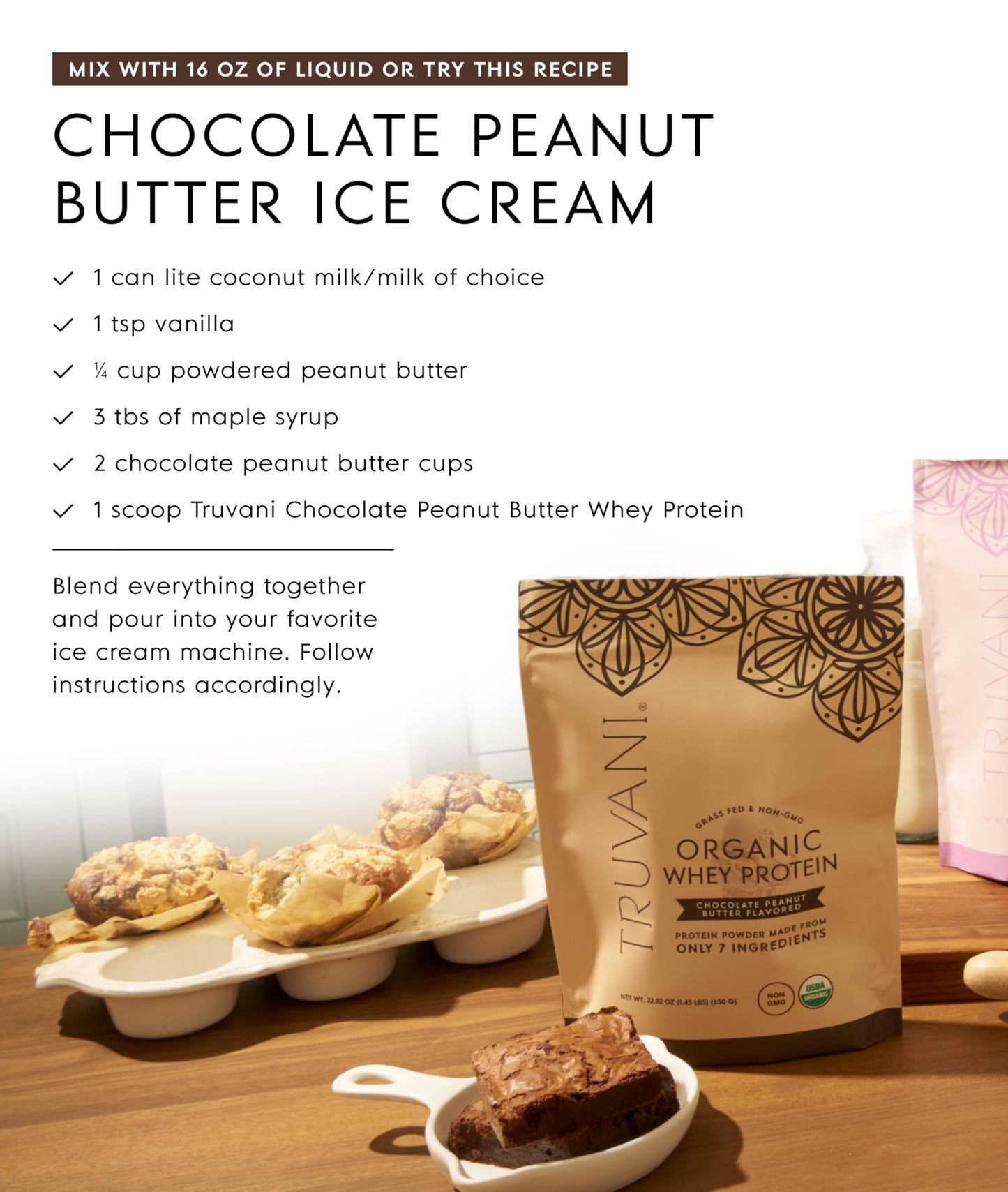 Truvani Organic Whey Protein Powder | Vanilla | 1 Serving | 20g Grass Fed Whey Protein | USDA Organic & Non-GMO | Gluten Free | No Gums, No Soy, No Stevia, No Added Sugars