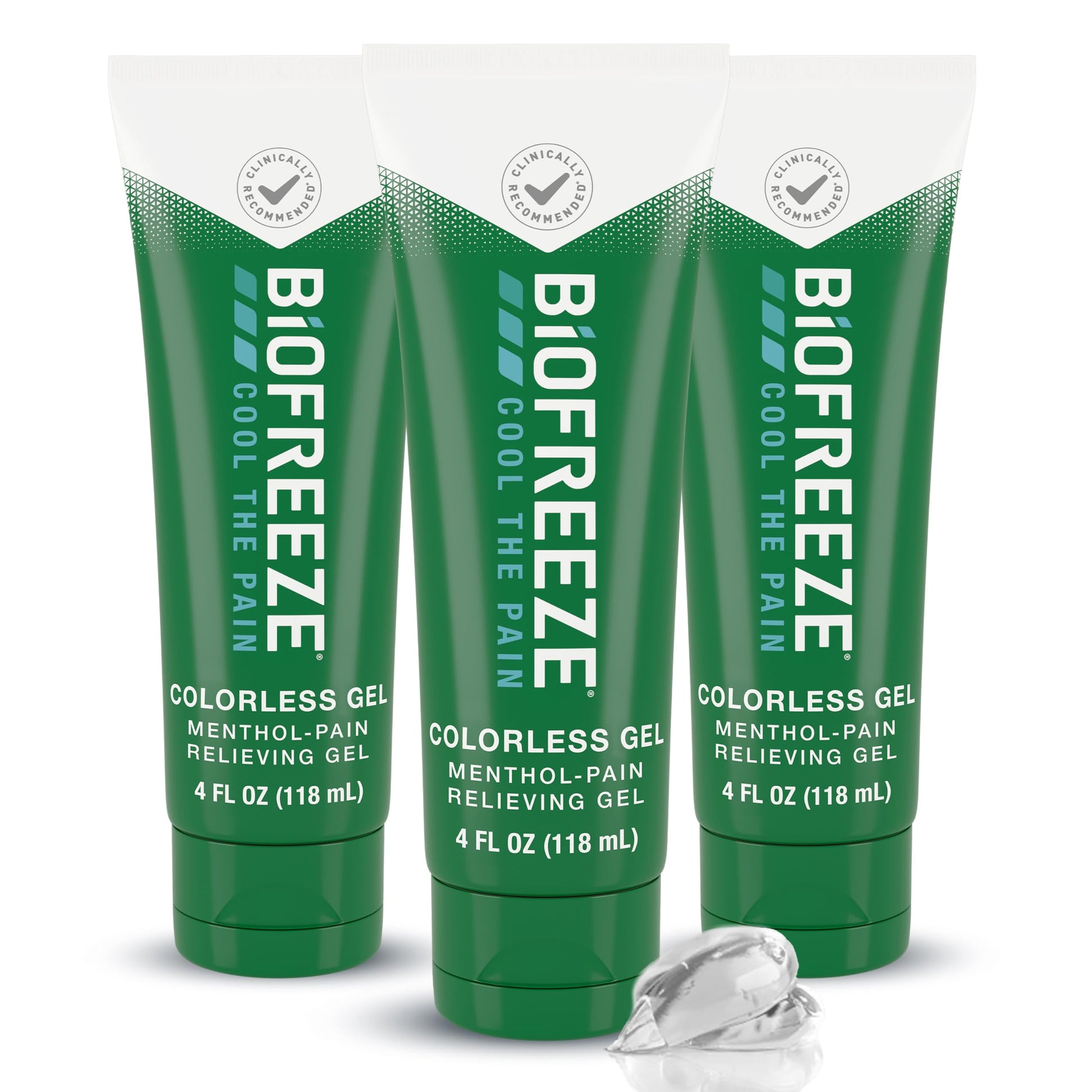 Biofreeze Pain Relief Gel for Knee, Neck, Hip, Joint, Shoulder, & Simple Backache, Arthritis Pain Reliever, Sore Muscle Relief, Colorless Menthol Gel 4 Fl Oz (Pack of 3) BiofreezeBuy Supplements Australia