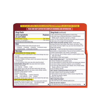 Motrin Dual Action with Tylenol, Ibuprofen & Acetaminophen Fast-Acting, Long Lasting Pain Reliever for Minor Aches & Pains, Ibuprofen (NSAID) 125 mg & Acetaminophen 250 mg, 120 ct Motrin buy supplements Au