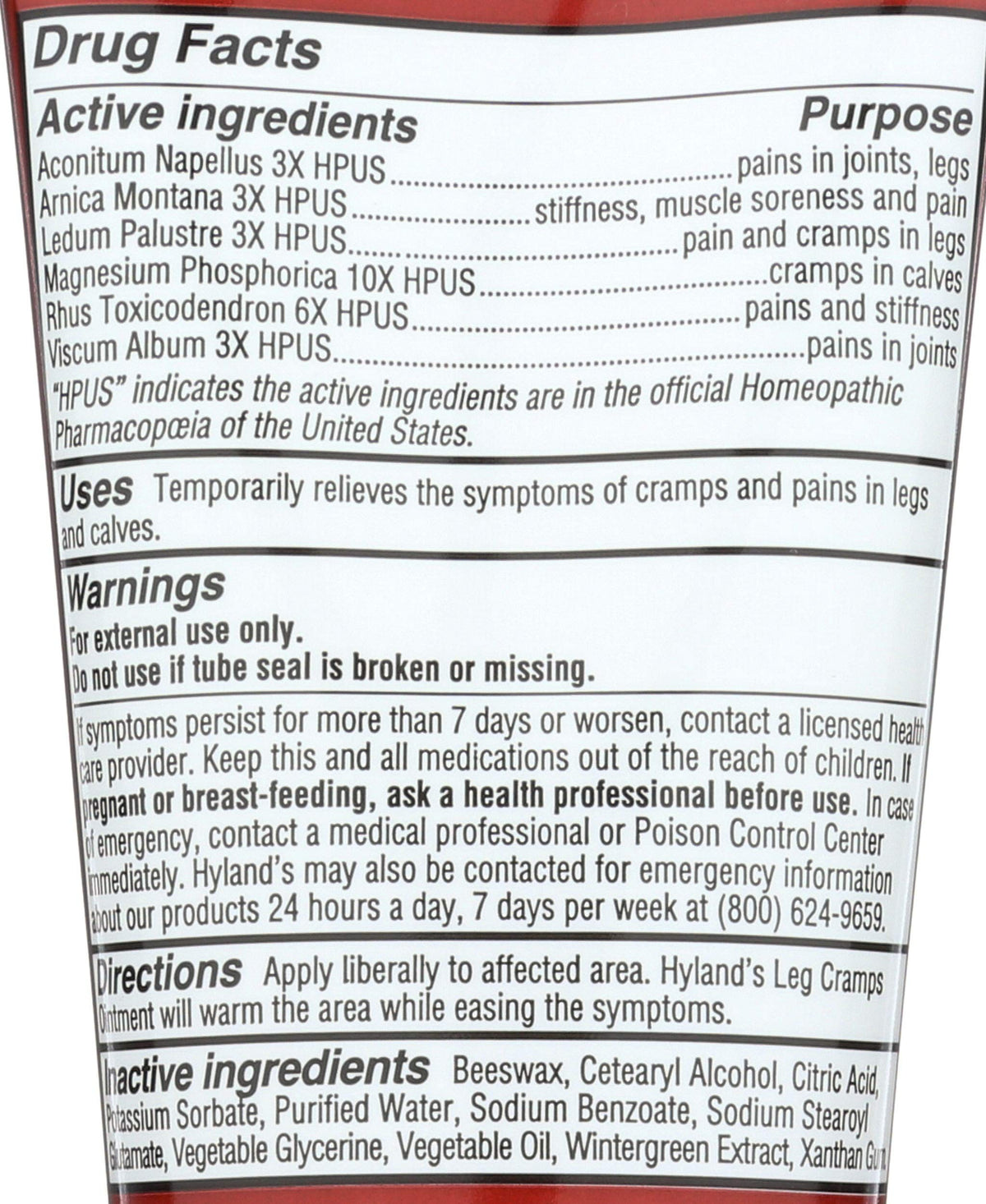 Hylands Homeopathic Leg Cramps - Ointment - 2.5 oz Hyland'sBuy Supplements Australia