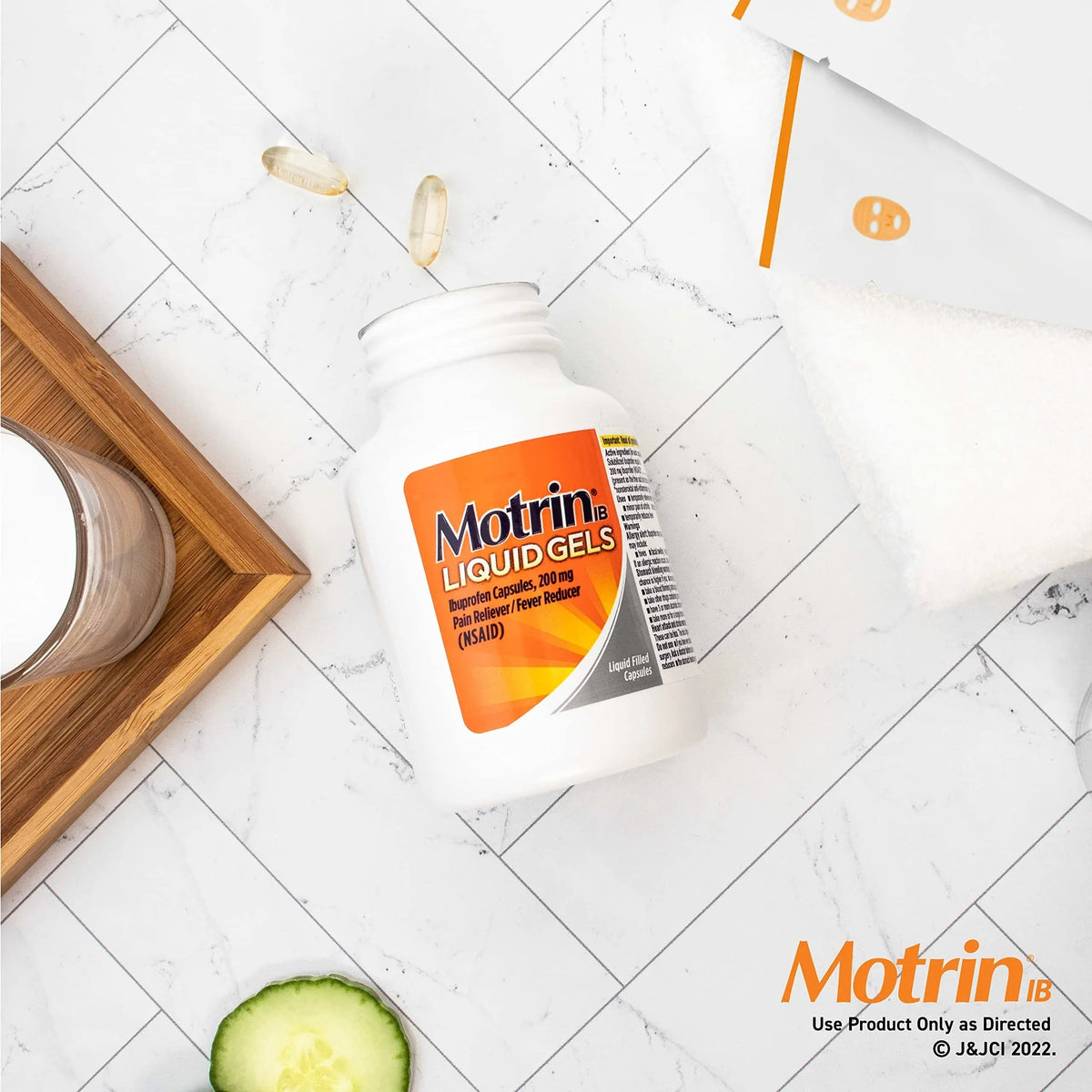 Motrin IB Liquid Gels with 200mg Ibuprofen per Caplet, Pain Reliever & Fever Reducer for Adults, Relief from Minor Arthritis Pain, Muscle Aches, Headache, Menstrual Cramps & Backache, 120 ct MotrinBuy Supplements Australia