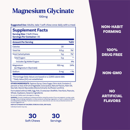 Natrol Magnesium Glycinate Supplements 100mg, Cherry Lemon Soft Chews for Healthy Sleep and Body, Magnesium Glycinate 100mg, Up to a 30 Day Supply NatrolBuy Supplements Australia