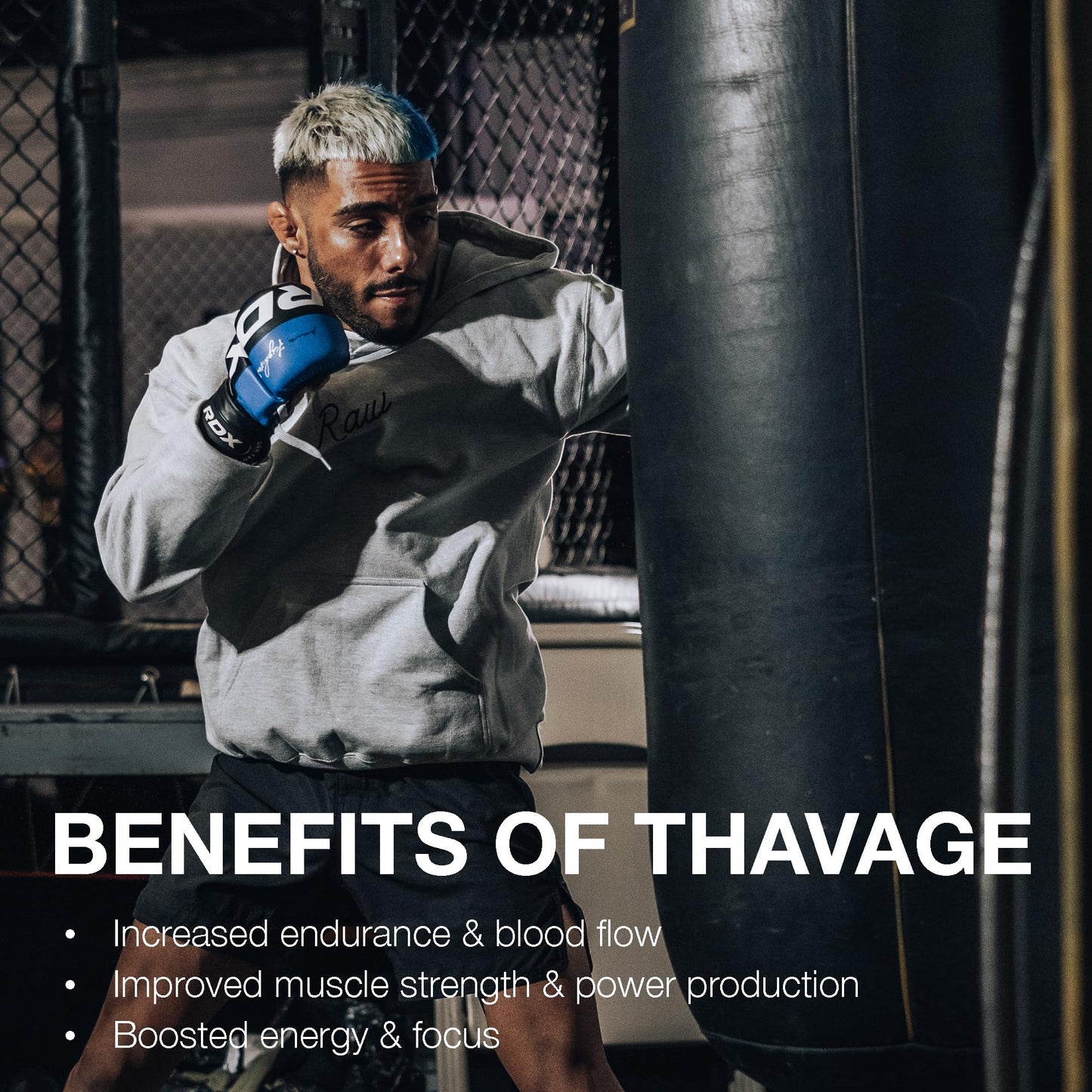 RAW Pre Workout Powder, Thavage (Beach Bum) - Chris Bumstead Sports Nutrition Supplement for Men & Women - Cbum Pre Workout for Working Out, Hydration, Mental Focus & Energy - 40 Servings