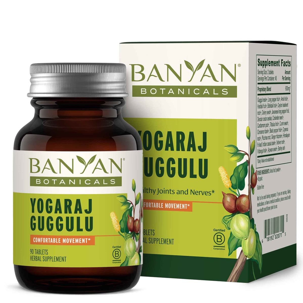 Banyan Botanicals Organic Yogaraj Guggulu – Joint Support & Mobility Supplement – Ayurvedic Herbal Blend for Flexibility, Neuromuscular Comfort – Deep Systemic Detox – 90 Tablets – USDA Organic*