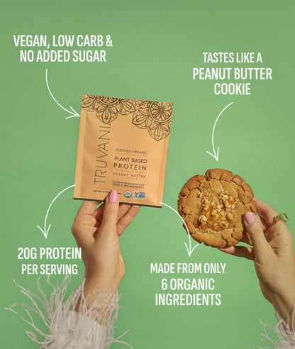 Truvani Organic Plant Based Protein Powder | Vanilla | 1 Serving | Vegan | 20g Pea Protein | Keto | Gluten & Dairy Free | Low Carb | No Added Sugar