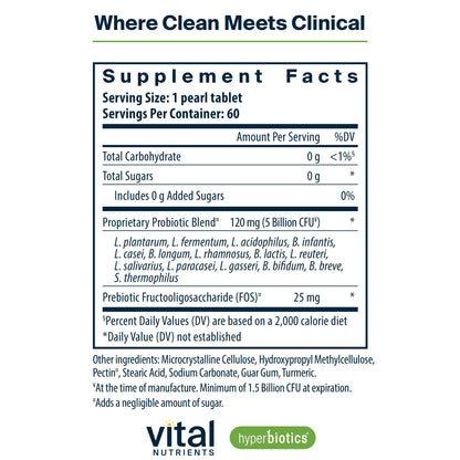 Hyperbiotics Vital Nutrients Pro-15 Prebiotics and Probiotics for Women and Men | 15 Science Backed Strains | Supports Occasional Constipation, Diarrhea, Gas & Bloating | 60 Vegan Time Release Pearls Hyperbiotics buy supplements Au