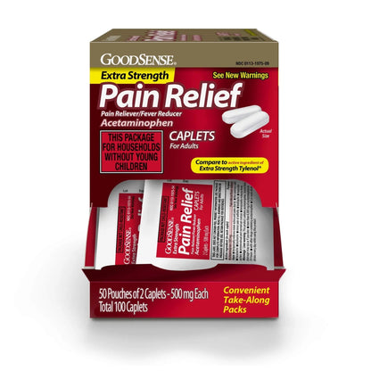 GoodSense Extra Strength Acetaminophen Caplets 500 mg, Pain Reliever and Fever Reducer, Easy Open Cap, 100 Count GoodSenseBuy Supplements Australia